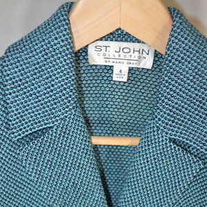 (BEAUTIFUL) VINTAGE ST. JOHN COLLECTION TURQUOISE & BLACK SIZE 4